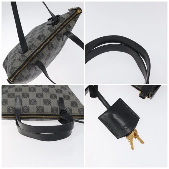 LOEWE Anagram Tote Bag PVC Black Gold Auth 122138 - Picture 16 of 16